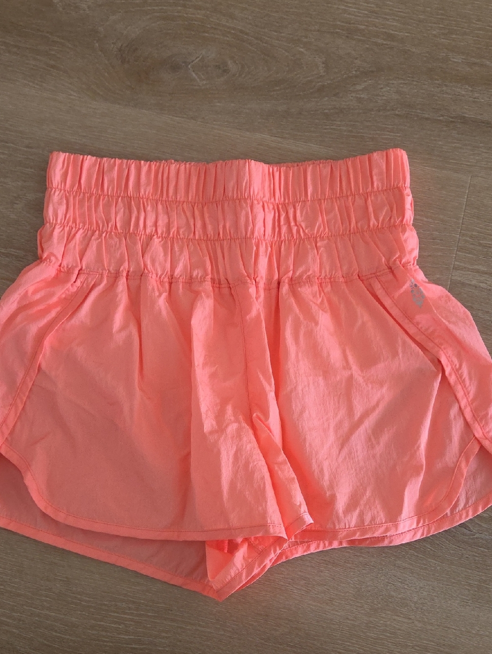 Free People Coral Pink Elastic Waist Athletic Shorts